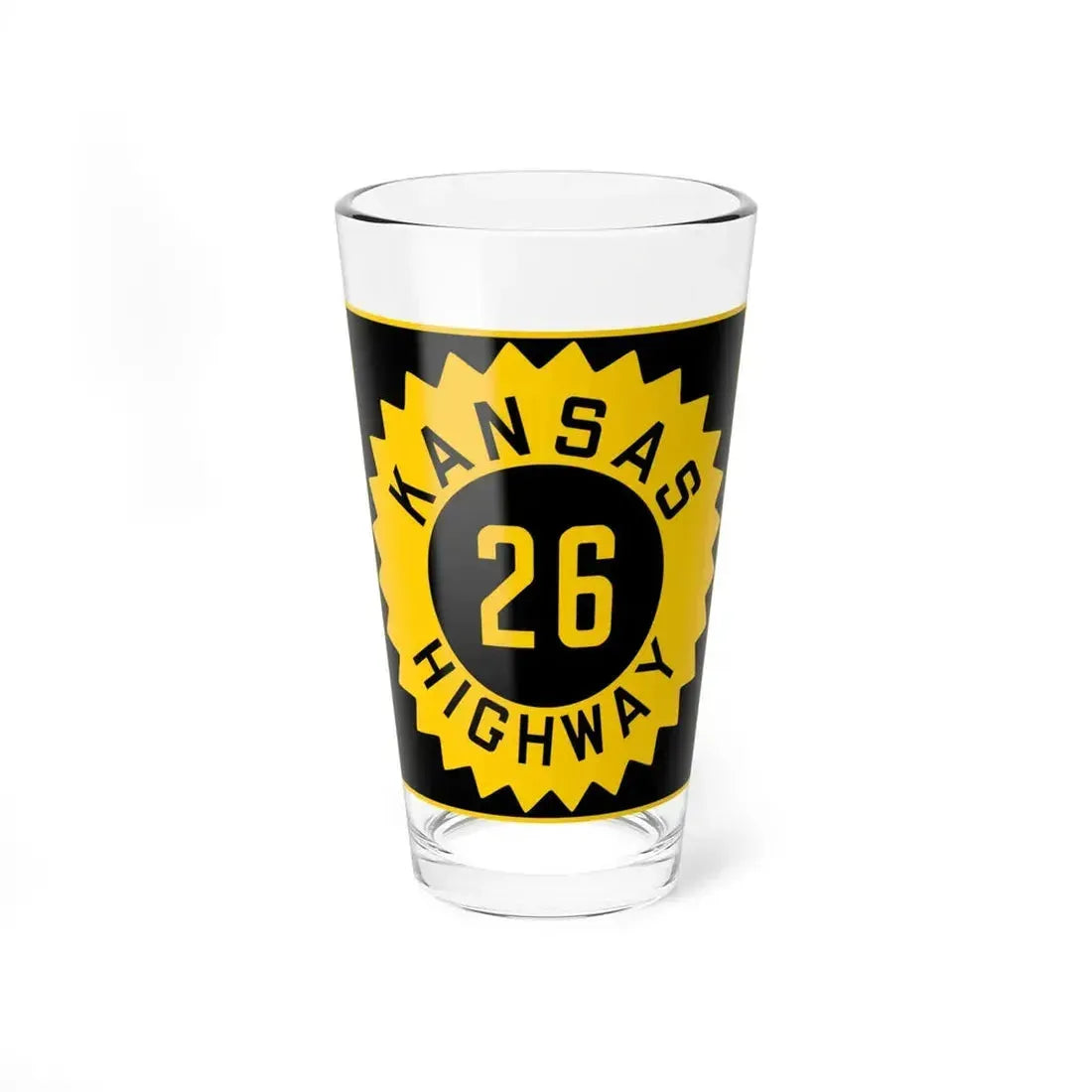 K-26 1926 (Kansas) (Road Sign) Pint Glass 16oz 16oz - Go Mug Yourself
