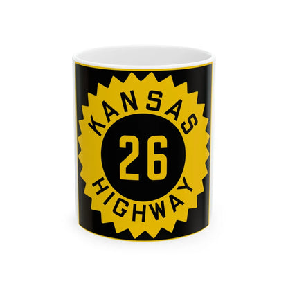 K-26 1926 (Kansas) (Road Sign) White Coffee Mug 11oz - Go Mug Yourself