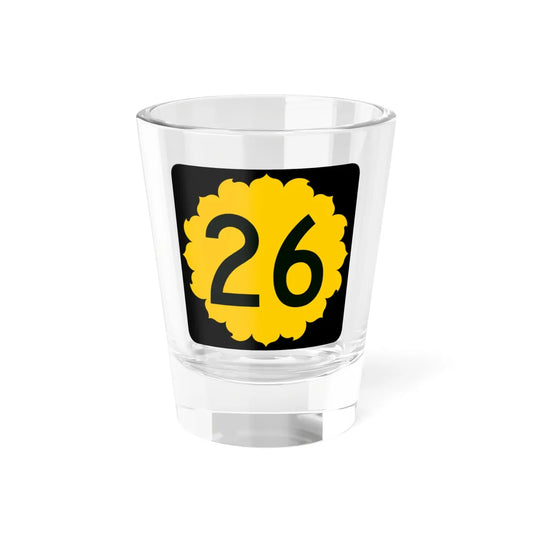 K-26 (Kansas) (Road Sign) Shot Glass 1.5oz 1.5oz - Go Mug Yourself