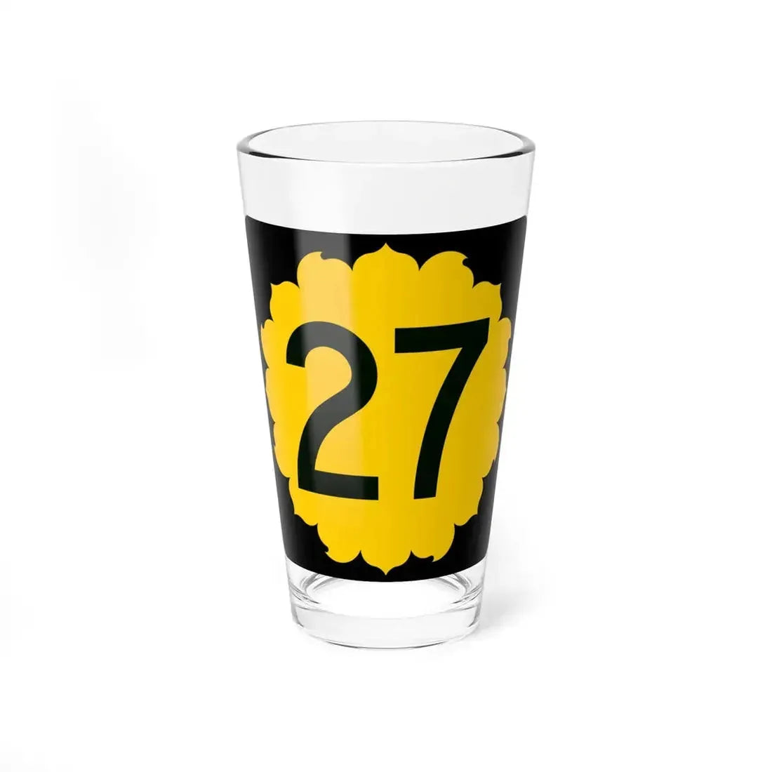 K-27 (Kansas) (Road Sign) Pint Glass 16oz 16oz - Go Mug Yourself