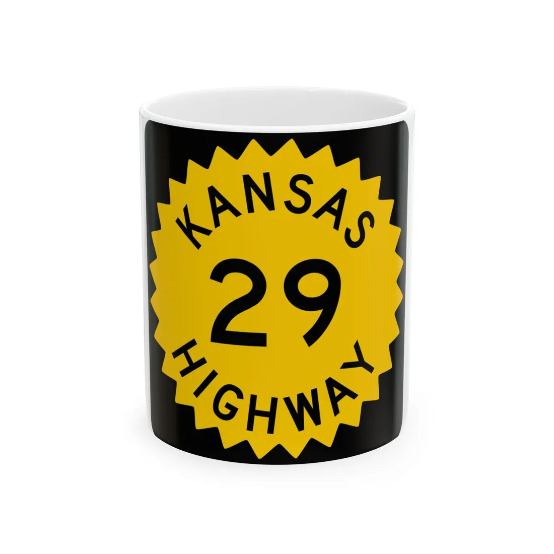 K-29 1948 (Kansas) (Road Sign) White Coffee Mug 11oz - Go Mug Yourself