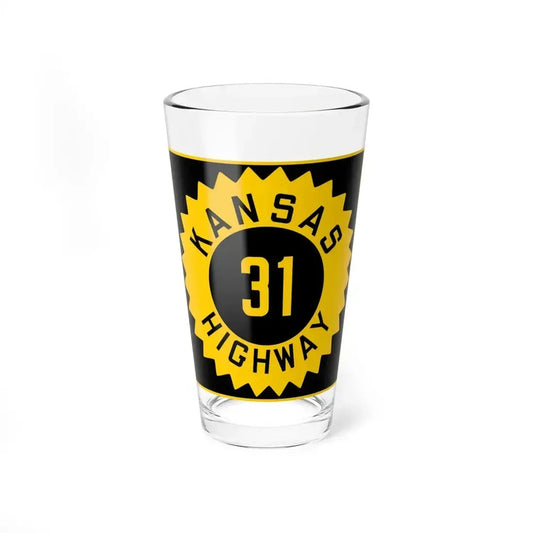 K-31 1926 (Kansas) (Road Sign) Pint Glass 16oz 16oz - Go Mug Yourself