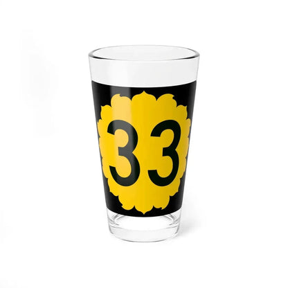 K-33 (Kansas) (Road Sign) Pint Glass 16oz 16oz - Go Mug Yourself