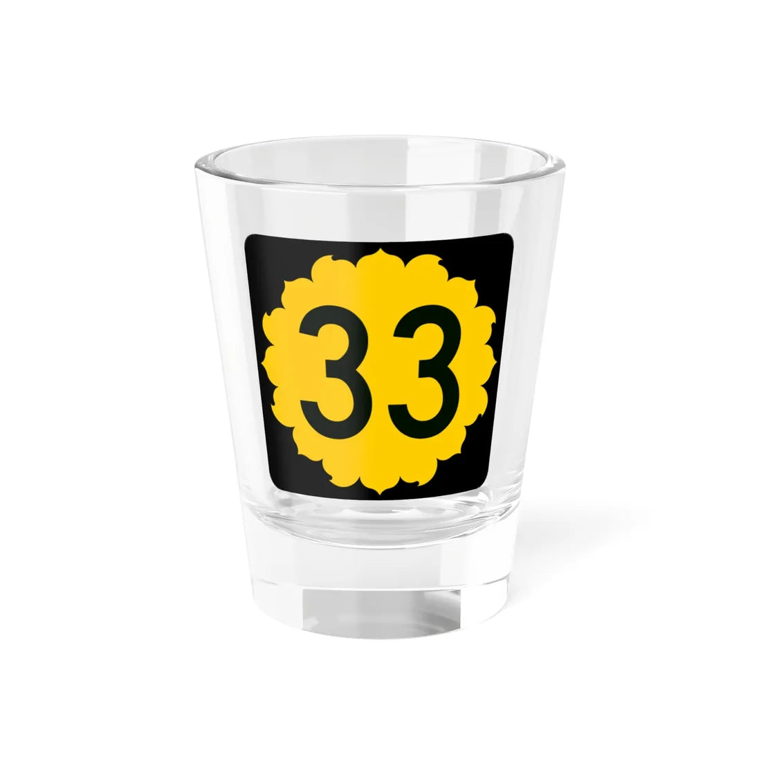 K-33 (Kansas) (Road Sign) Shot Glass 1.5oz 1.5oz - Go Mug Yourself