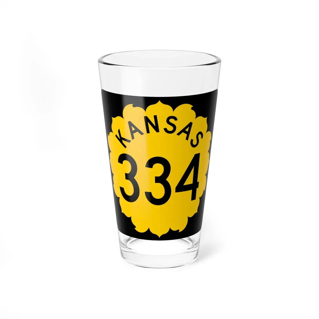 K-334 1962 (Kansas) (Road Sign) Pint Glass 16oz 16oz - Go Mug Yourself
