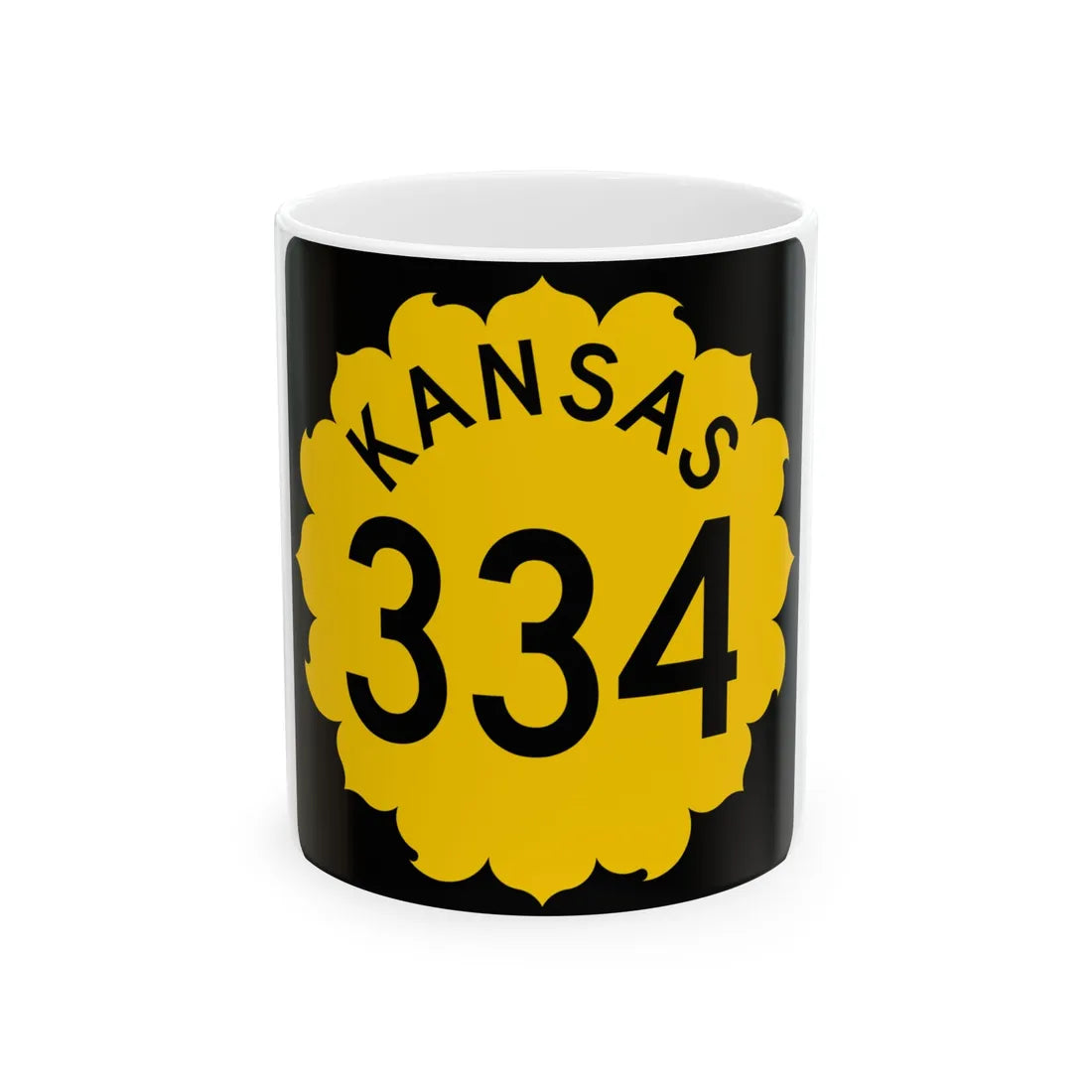 K-334 1962 (Kansas) (Road Sign) White Coffee Mug 11oz - Go Mug Yourself