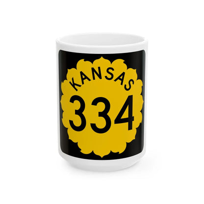 K-334 1962 (Kansas) (Road Sign) White Coffee Mug 15oz - Go Mug Yourself