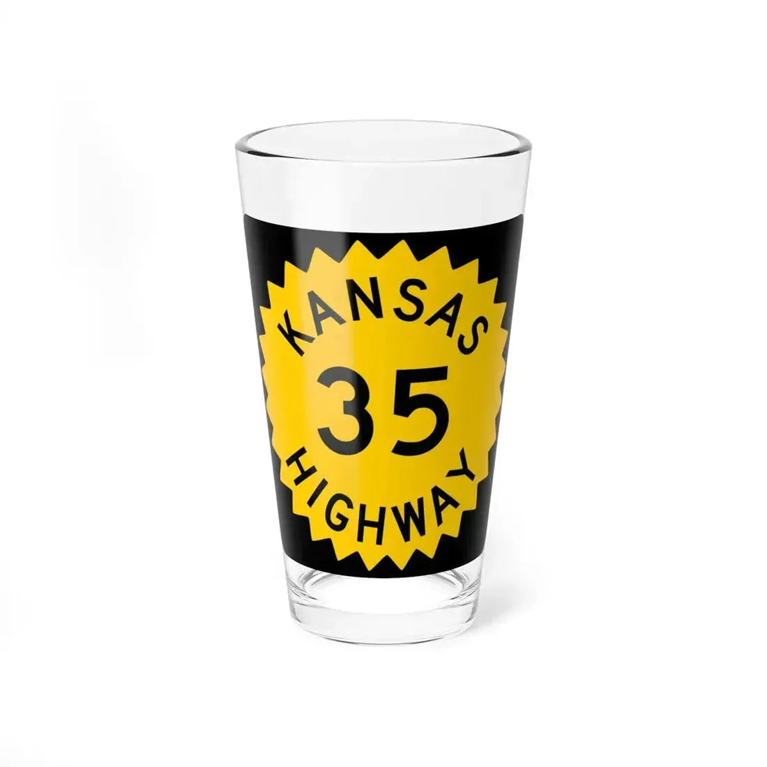 K-35 1948 (Kansas) (Road Sign) Pint Glass 16oz 16oz - Go Mug Yourself
