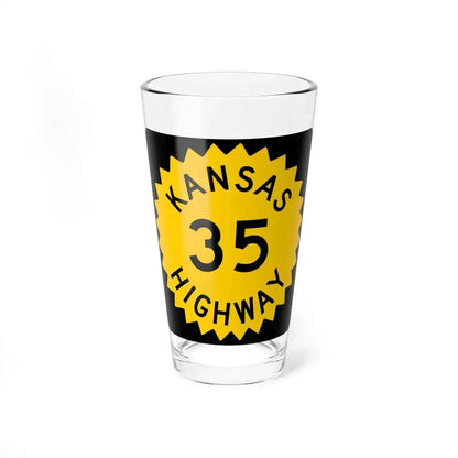 K-35 1948 (Kansas) (Road Sign) Pint Glass 16oz 16oz - Go Mug Yourself
