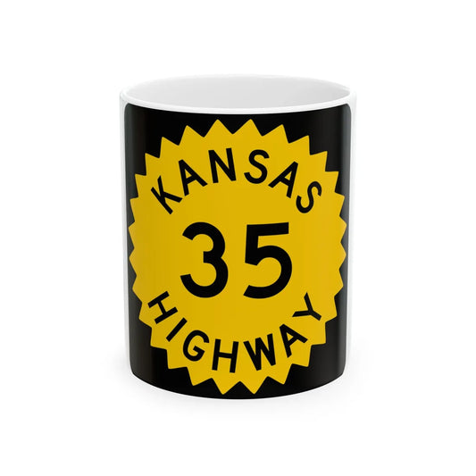 K-35 1948 (Kansas) (Road Sign) White Coffee Mug 11oz - Go Mug Yourself