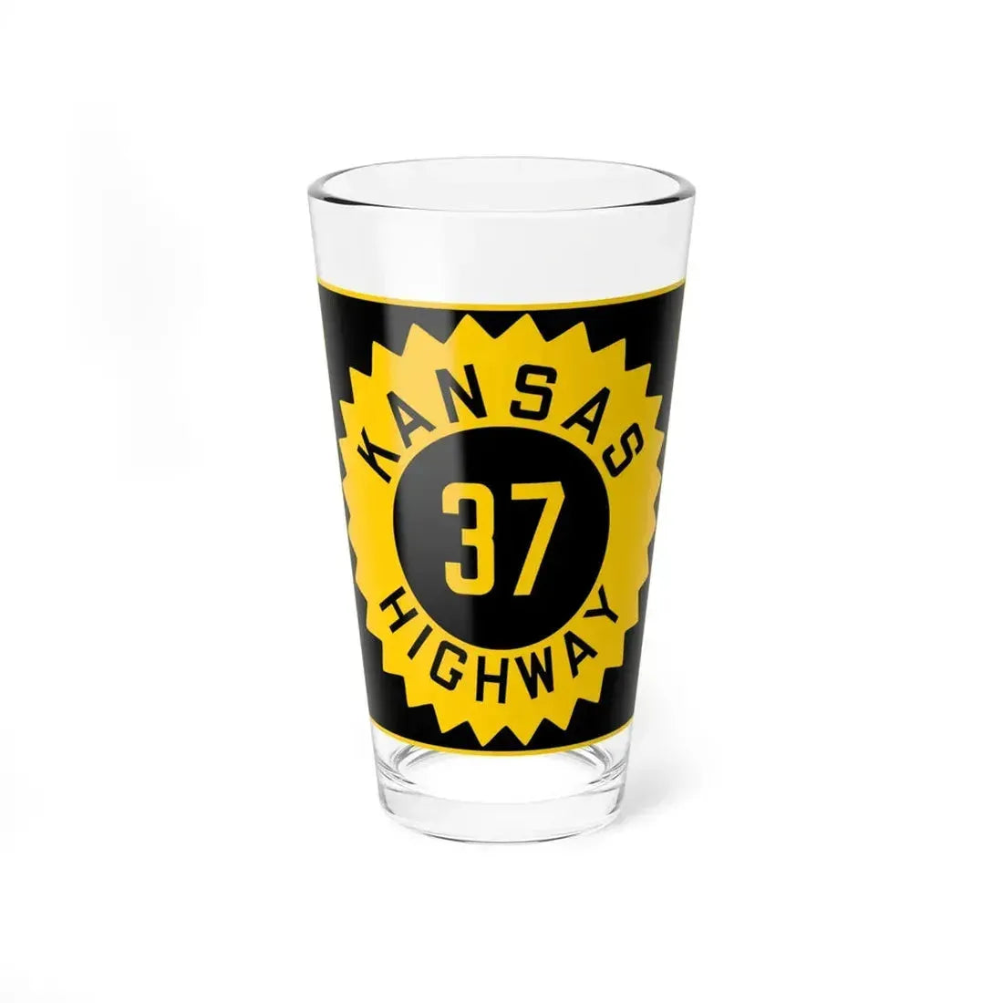 K-37 1926 (Kansas) (Road Sign) Pint Glass 16oz 16oz - Go Mug Yourself