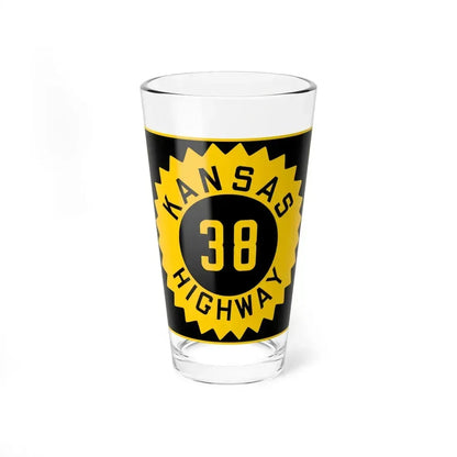 K-38 1926 (Kansas) (Road Sign) Pint Glass 16oz 16oz - Go Mug Yourself