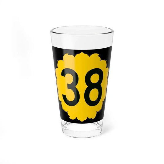 K-38 (Kansas) (Road Sign) Pint Glss 16oz 16oz - Go Mug Yourself