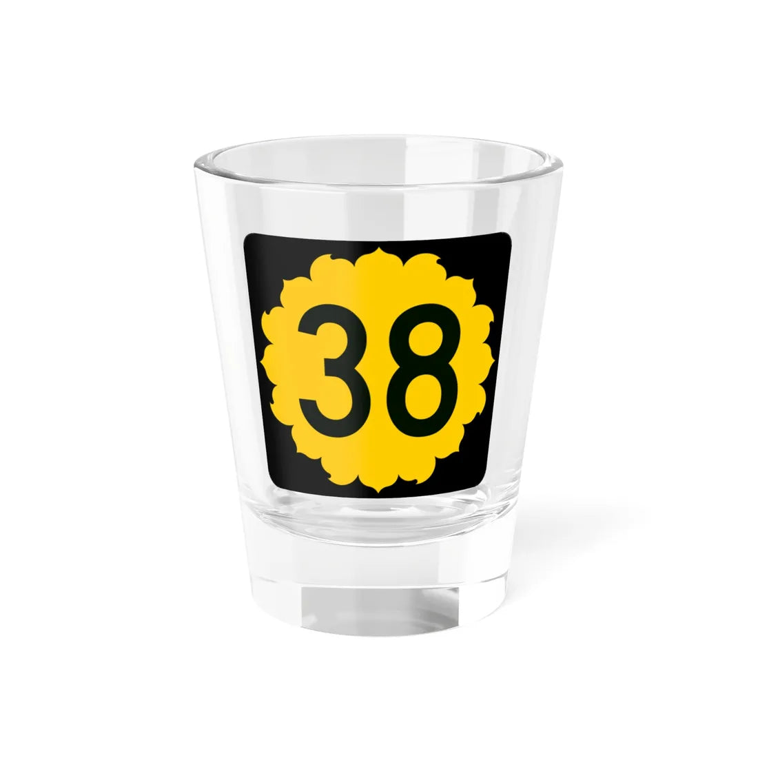 K-38 (Kansas) (Road Sign) Shot Glass 1.5oz 1.5oz - Go Mug Yourself
