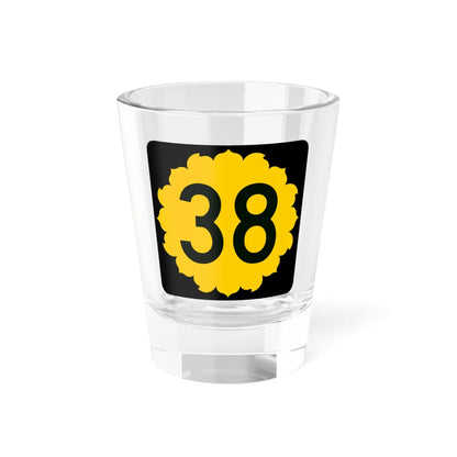 K-38 (Kansas) (Road Sign) Shot Glass 1.5oz 1.5oz - Go Mug Yourself