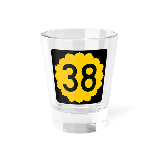K-38 (Kansas) (Road Sign) Shot Glass 1.5oz 1.5oz - Go Mug Yourself