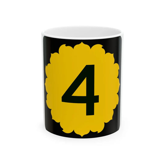 K-4 (Kansas) (Road Sign) White Coffee Mug 11oz - Go Mug Yourself