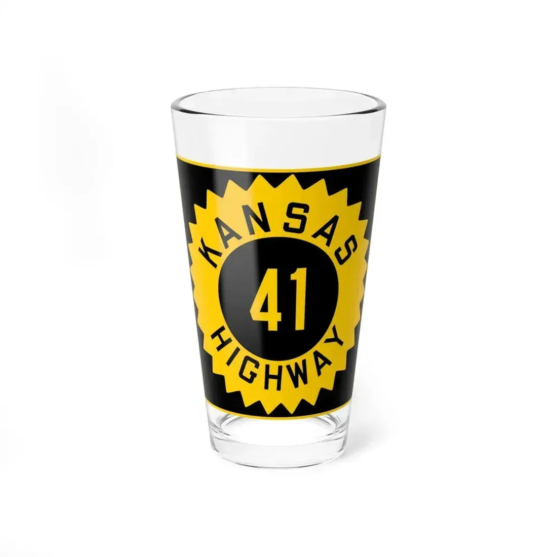K-41 1926 (Kansas) (Road Sign) Pint Glass 16oz 16oz - Go Mug Yourself