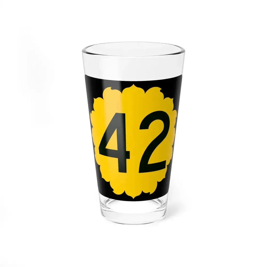 K-42 (Kansas) (Road Sign) Pint Glass 16oz 16oz - Go Mug Yourself