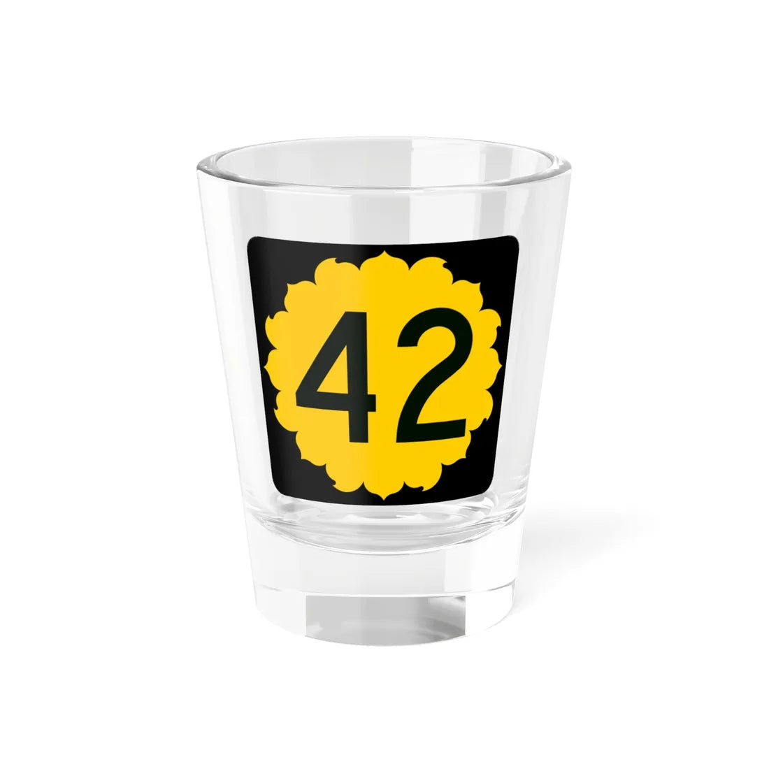 K-42 (Kansas) (Road Sign) Shot Glass 1.5oz 1.5oz - Go Mug Yourself
