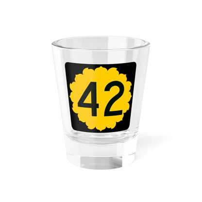 K-42 (Kansas) (Road Sign) Shot Glass 1.5oz 1.5oz - Go Mug Yourself