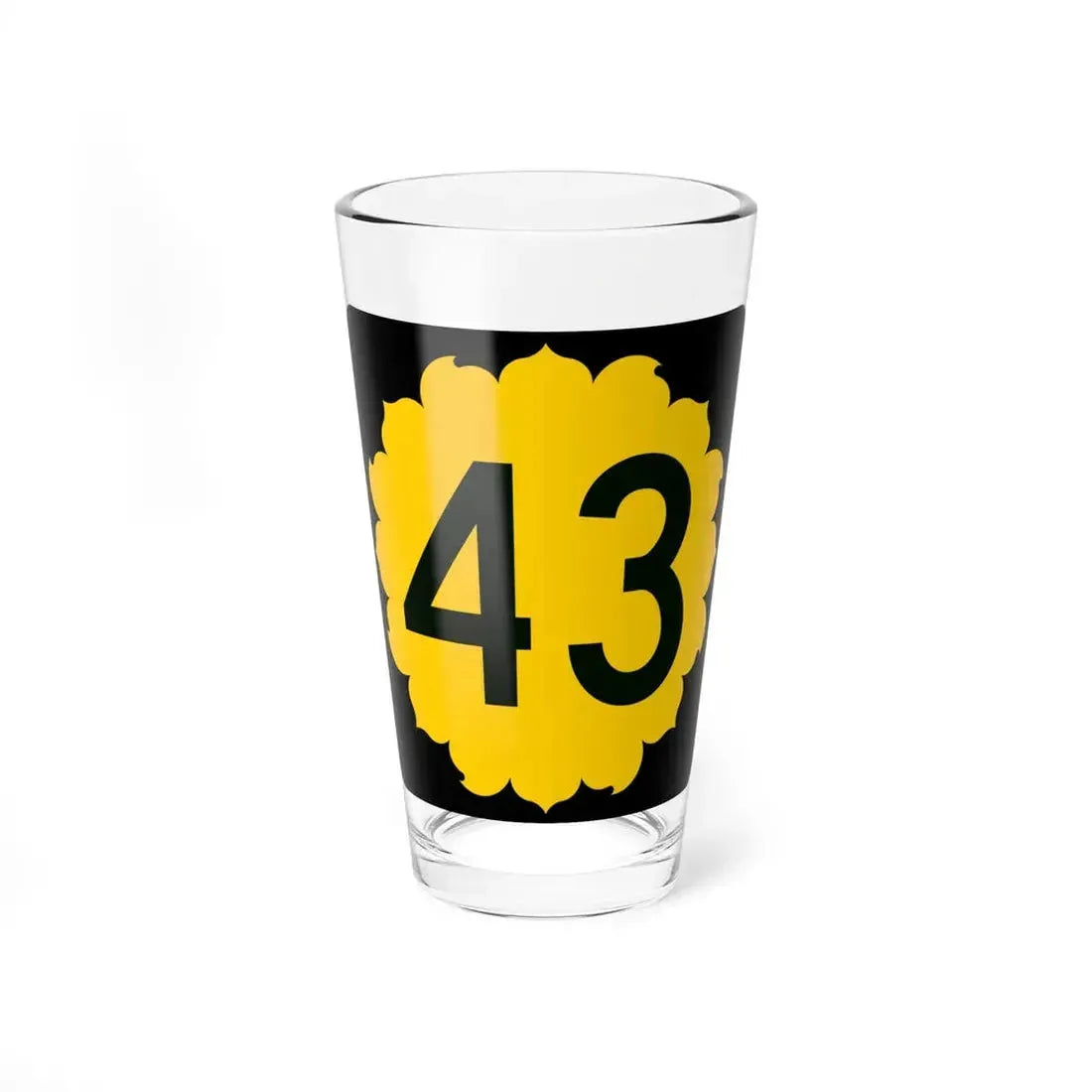 K-43 (Kansas) (Road Sign) Pint Glass 16oz 16oz - Go Mug Yourself
