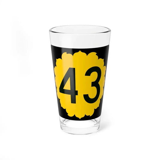 K-43 (Kansas) (Road Sign) Pint Glass 16oz 16oz - Go Mug Yourself