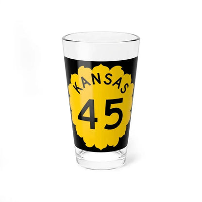 K-45 1962 (Kansas) (Road Sign) Pint Glass 16oz 16oz - Go Mug Yourself
