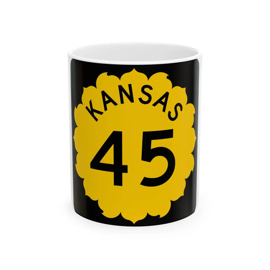 K-45 1962 (Kansas) (Road Sign) White Coffee Mug 11oz - Go Mug Yourself
