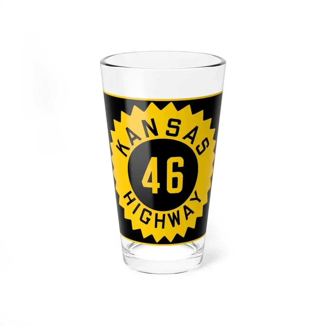 K-46 1926 (Kansas) (Road Sign) Pint Glass 16oz 16oz - Go Mug Yourself