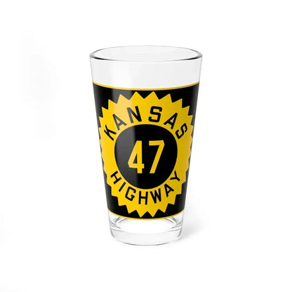 K-47 1926 (Kansas) (Road Sign) Pint Glass 16oz 16oz - Go Mug Yourself