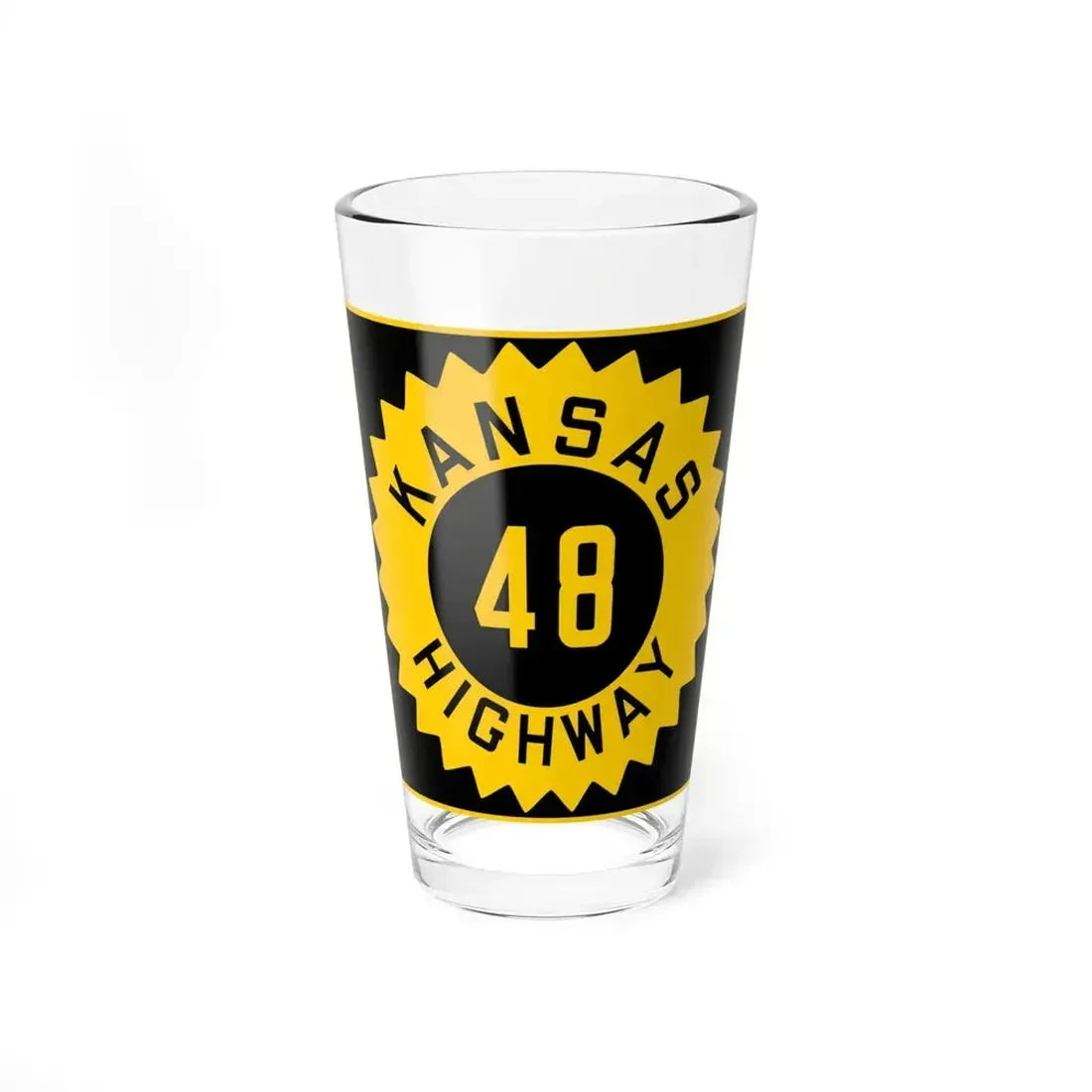 K-48 1926 (Kansas) (Road Sign) Pint Glass 16oz 16oz - Go Mug Yourself