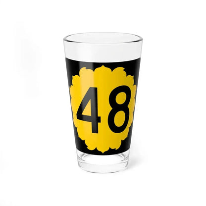 K-48 (Kansas) (Road Sign) Pint Glass 16oz 16oz - Go Mug Yourself