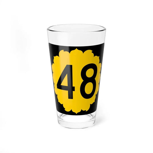 K-48 (Kansas) (Road Sign) Pint Glss 16oz 16oz - Go Mug Yourself