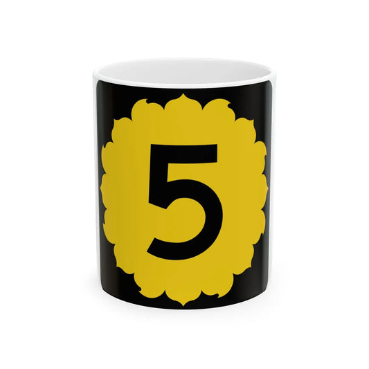 K-5 (Kansas) (Road Sign) White Coffee Mug 11oz - Go Mug Yourself