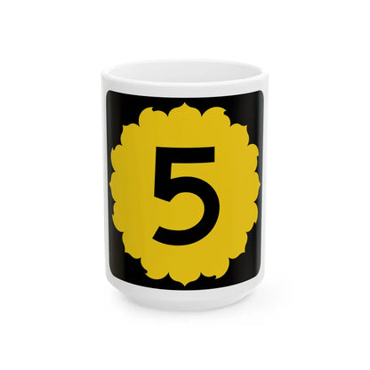 K-5 (Kansas) (Road Sign) White Coffee Mug 15oz - Go Mug Yourself