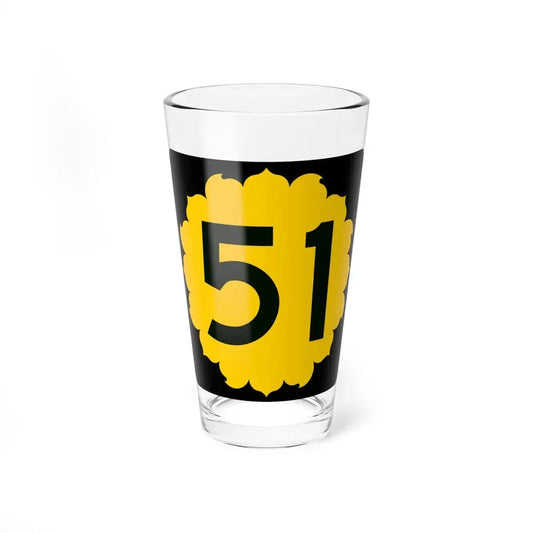 K-51 (Kansas) (Road Sign) Pint Glss 16oz 16oz - Go Mug Yourself