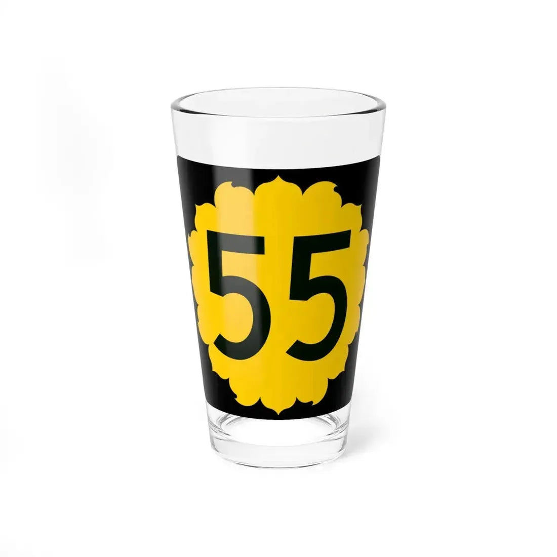 K-55 (Kansas) (Road Sign) Pint Glass 16oz 16oz - Go Mug Yourself