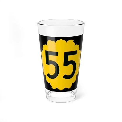 K-55 (Kansas) (Road Sign) Pint Glass 16oz 16oz - Go Mug Yourself