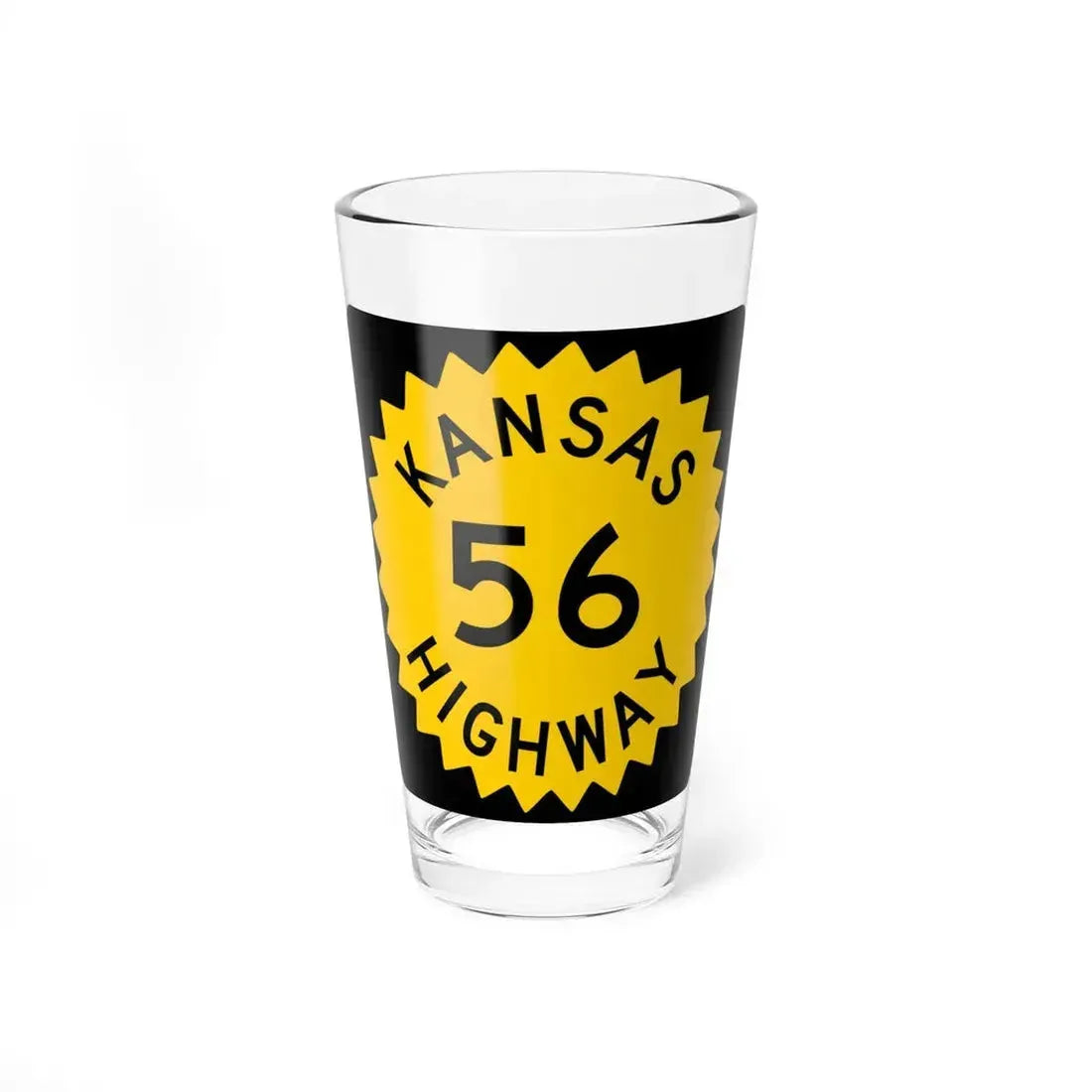 K-56 1948 (Kansas) (Road Sign) Pint Glass 16oz 16oz - Go Mug Yourself