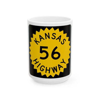 K-56 1948 (Kansas) (Road Sign) White Coffee Mug 15oz - Go Mug Yourself