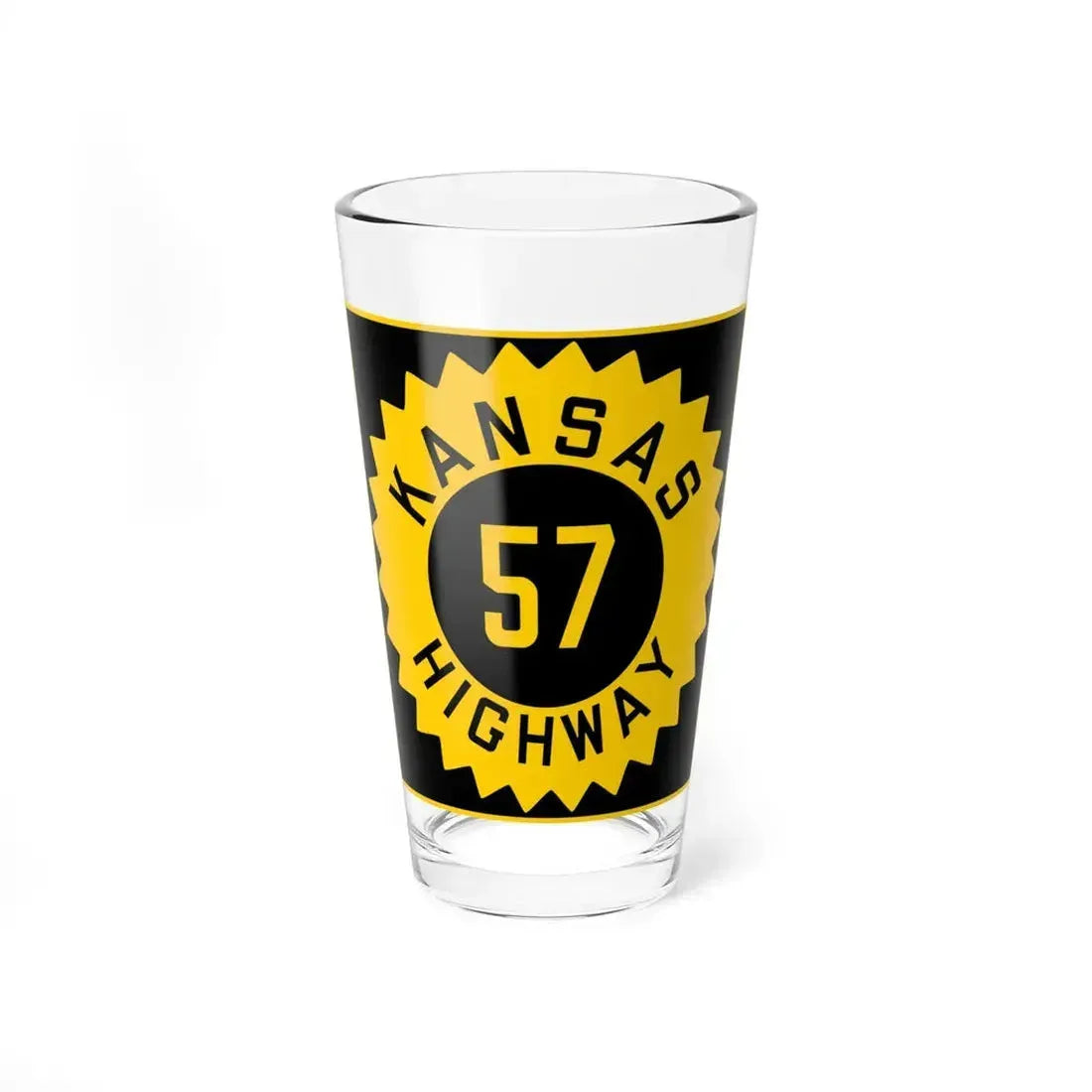 K-57 1926 (Kansas) (Road Sign) Pint Glass 16oz 16oz - Go Mug Yourself