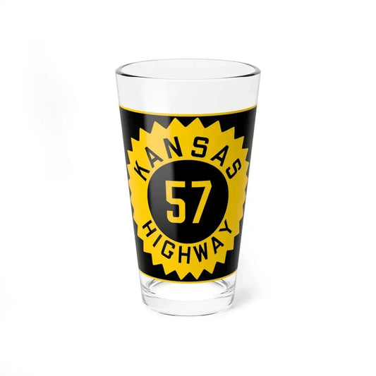 K-57 1926 (Kansas) (Road Sign) Pint Glass 16oz 16oz - Go Mug Yourself