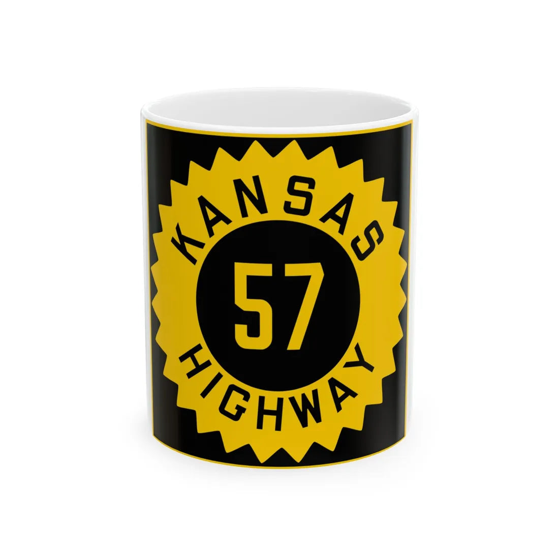 K-57 1926 (Kansas) (Road Sign) White Coffee Mug 11oz - Go Mug Yourself