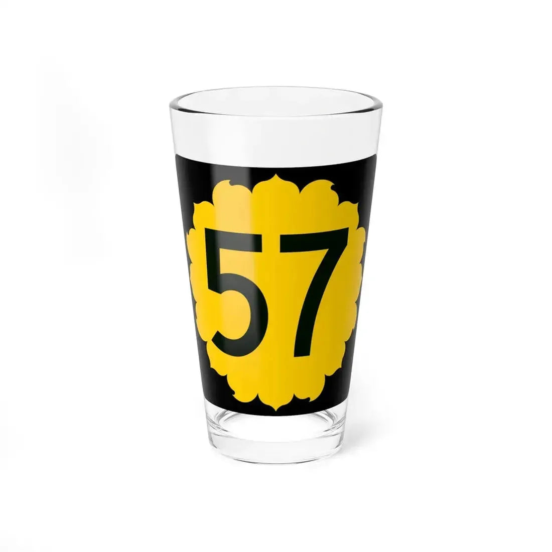 K-57 (Kansas) (Road Sign) Pint Glass 16oz 16oz - Go Mug Yourself