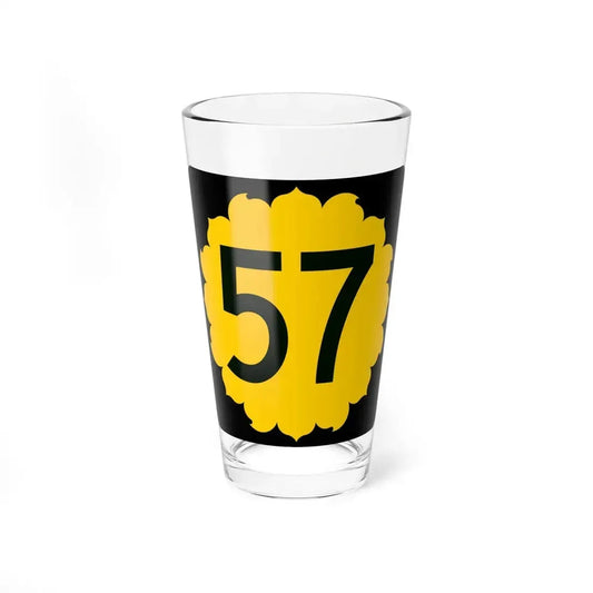 K-57 (Kansas) (Road Sign) Pint Glass 16oz 16oz - Go Mug Yourself