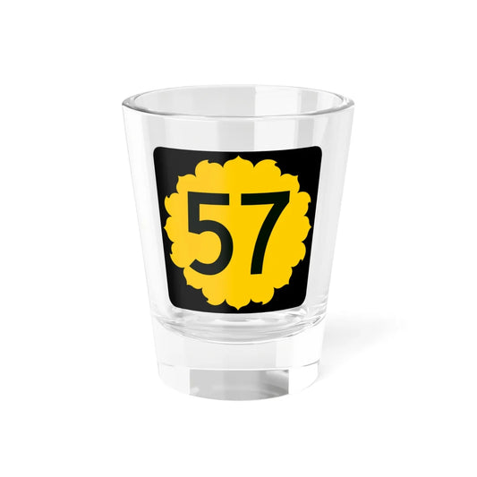 K-57 (Kansas) (Road Sign) Shot Glass 1.5oz 1.5oz - Go Mug Yourself