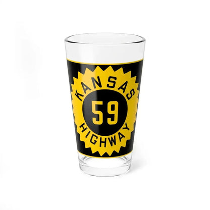 K-59 1926 (Kansas) (Road Sign) Pint Glass 16oz 16oz - Go Mug Yourself