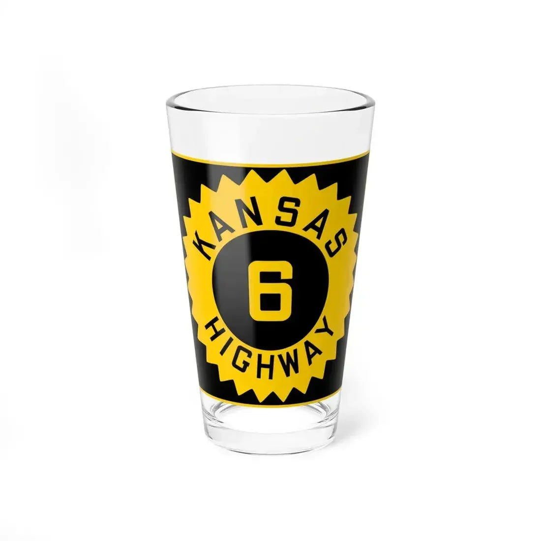 K-6 1926 (Kansas) (Road Sign) Pint Glass 16oz 16oz - Go Mug Yourself