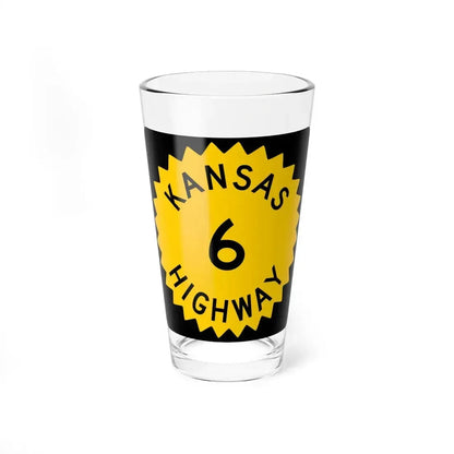 K-6 1948 (Kansas) (Road Sign) Pint Glass 16oz 16oz - Go Mug Yourself